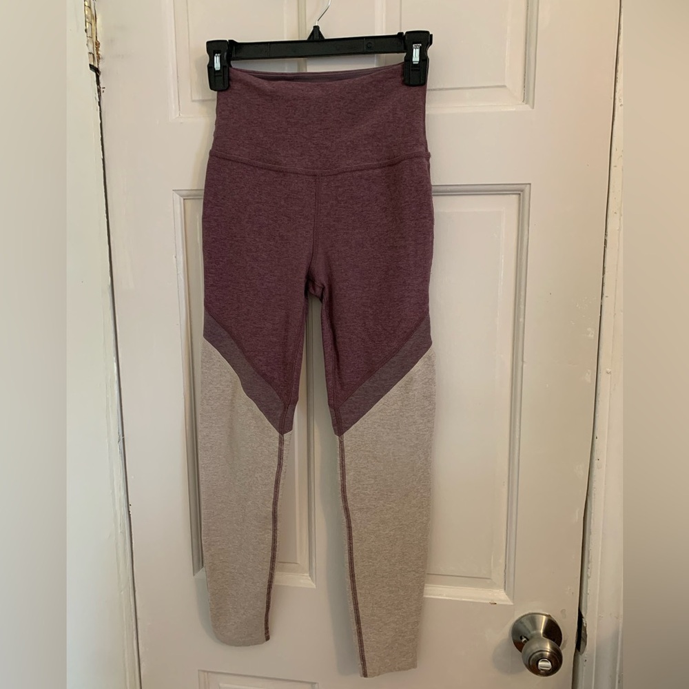 Beyond Yoga Burgundy and Beige Leggings